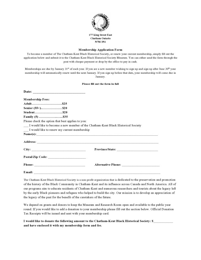 Membership Form Image